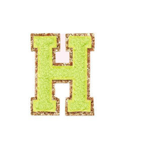 $16 Stoney Clover Lane Women's Sticker Patch - varsity Glitter Lime “H”